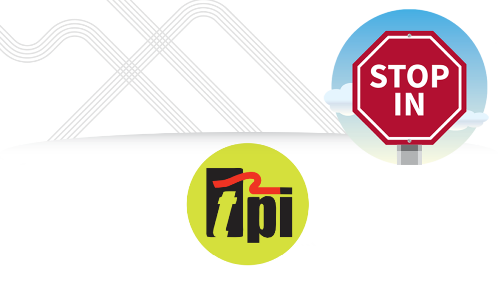 Noble stop in event image features a stop sign with the featured vendor logo of TPI